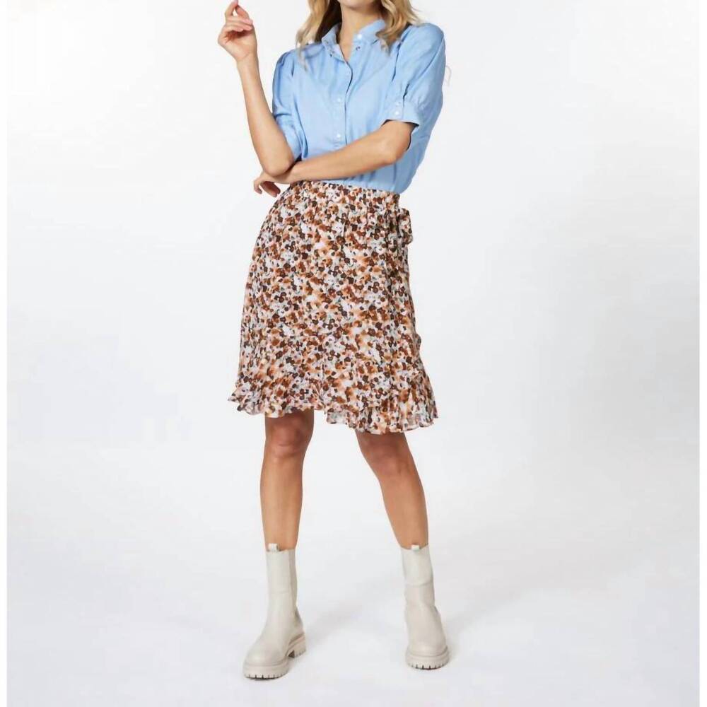 NEW ESQUALO patsy ruffle midi skirt in pioneer flower